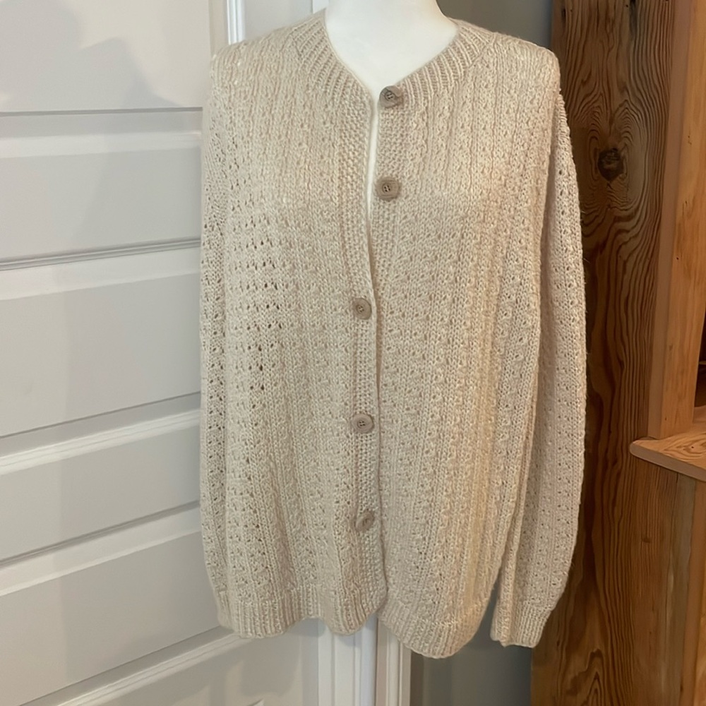 Hand Knit cream cardigan